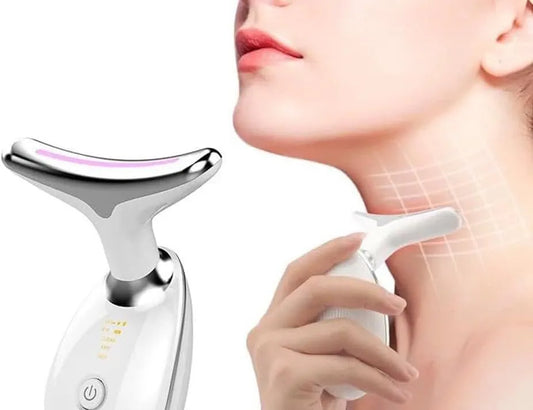 Facial Neck Lifting Machine Sonic Face Massager Beauty Device,Wrinkles Remover Skin Rejuvenation Anti-aging Rechargeable 3 Modes,White