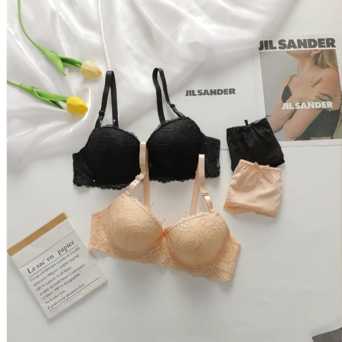 Lingerie Lace Bra & Panty Set for Women & Girls | Floral Underwire Set – Breathable & Stylish