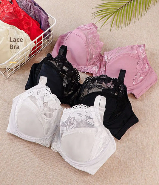 Women's Lace Push Up Bra - High Quality Breathable Underwire Bra for Girls and Women