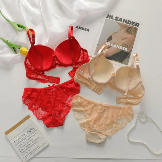 Lingerie Lace Bra & Panty Set for Women & Girls | Floral Underwire Set – Breathable & Stylish