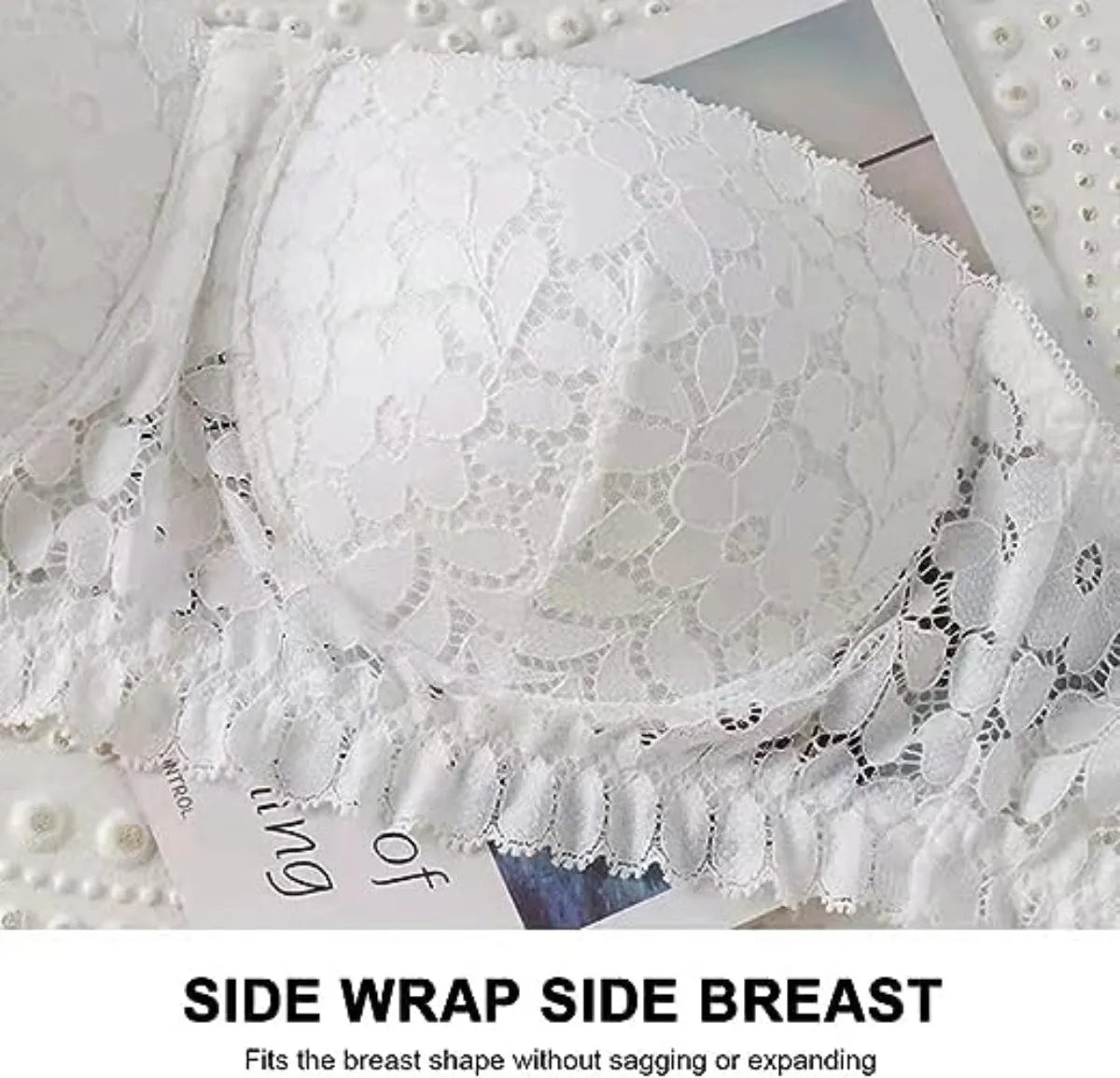 High Quality Imported White Lace Bra | Elegant & Breathable Push-Up Lingerie