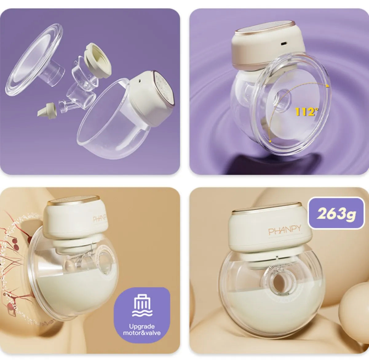 Wearable Breast Pump - Hands Free Wireless Breastfeeding Pump with Smart Display One Piece Count